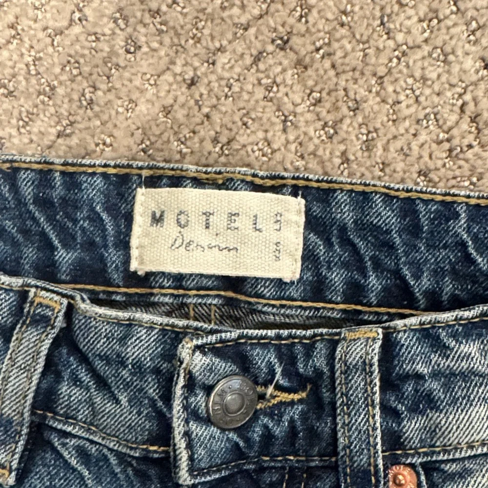 Motel Rocks Low Rise Parallel Jeans In Steel Blue - Picture 2 of 5